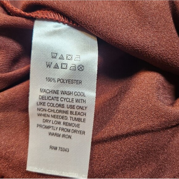 Anthro Joie Pants Satin Wide Leg Stretch Waist Bow Tie Pockets Flowy Copper XL - Picture 9 of 12